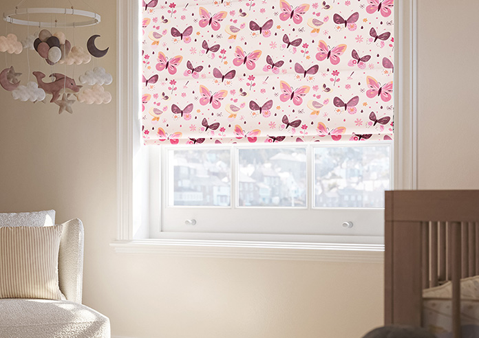 Butterfly Garden, Precious Pinks - Motorised Roman Blind - Image 5